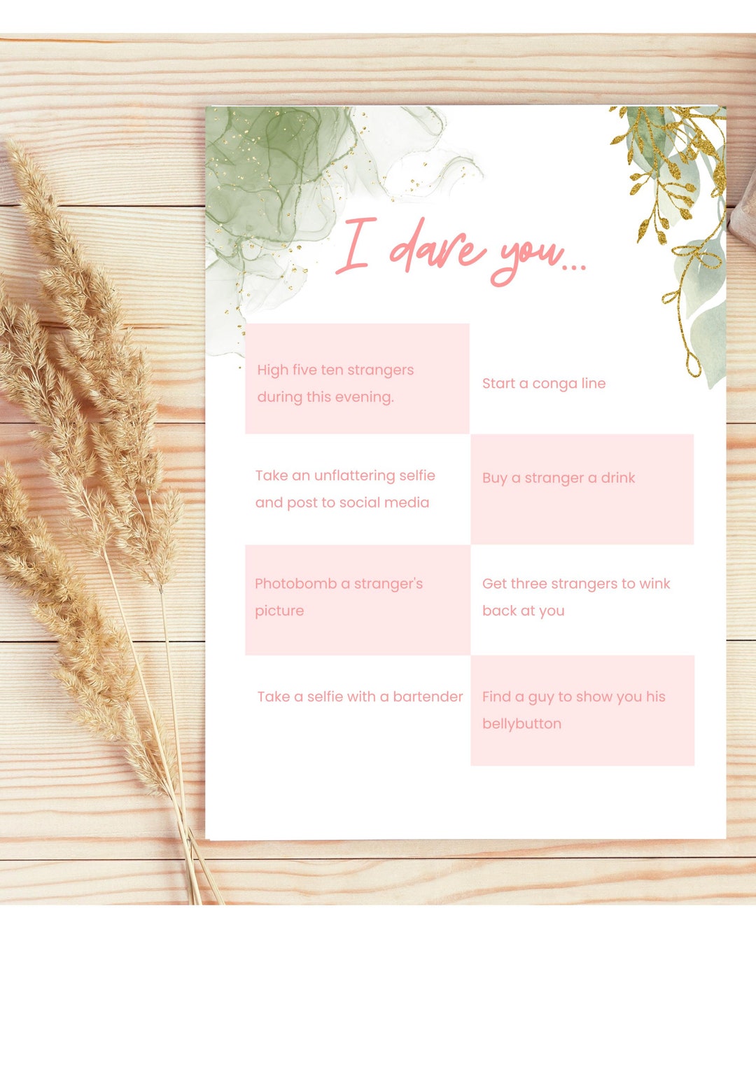 Bachelorette Dare Cards Activity Printable Hen Party Games Download ...