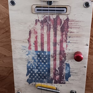 Po' Boy Old Glory 3 String Cigar Box Guitar Acoustic/Electric