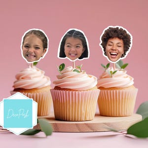 Custom Cupcake Toppers Face Custom Topper Face toppers Party decoration Cupcake Topper Custom Custom Picture Topper Birthday Face Topper