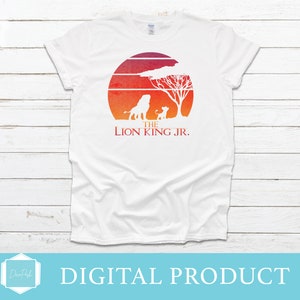 Arquivo digital PNG do Rei Leão | Pôr do sol colorido | Camiseta O Rei Leão Jr.