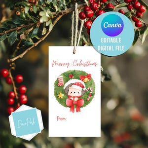 Editable Christmas Tags | Printable Christmas Tags | Christmas Gift Tags | Holiday Gift Tags | Christmas Party Tags | Holiday Favor Tags