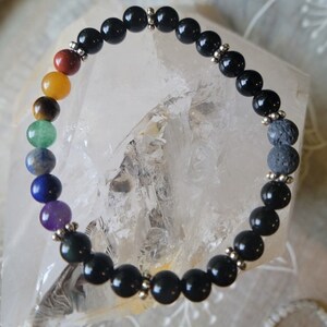 Chakra Pride Rainbow Gemstone Crystal Essential Oil Diffuser Bracelet, Aromatherapy Jewelry, Chakra Bracelet, Rainbow Bracelet 6mm Beads
