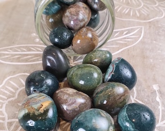 Ocean Jasper Tumbled Stones, Ocean Jasper Crystals for Grids, Large Ocean Jasper Tumbles, Ocean Jasper Pocket Stones, Sea Jasper Tumbles