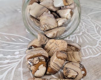 Picture Jasper Tumbled Stones, Picture Jasper Crystals for Grids, Picture Jasper Tumbles, Picture Jasper Pocket Stones
