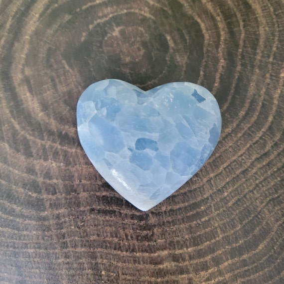 Blue Calcite Crystal Heart Carving, Brazilian Blue Calcite, Throat Chakra  Blue Crystal for Meditation or Display BH2