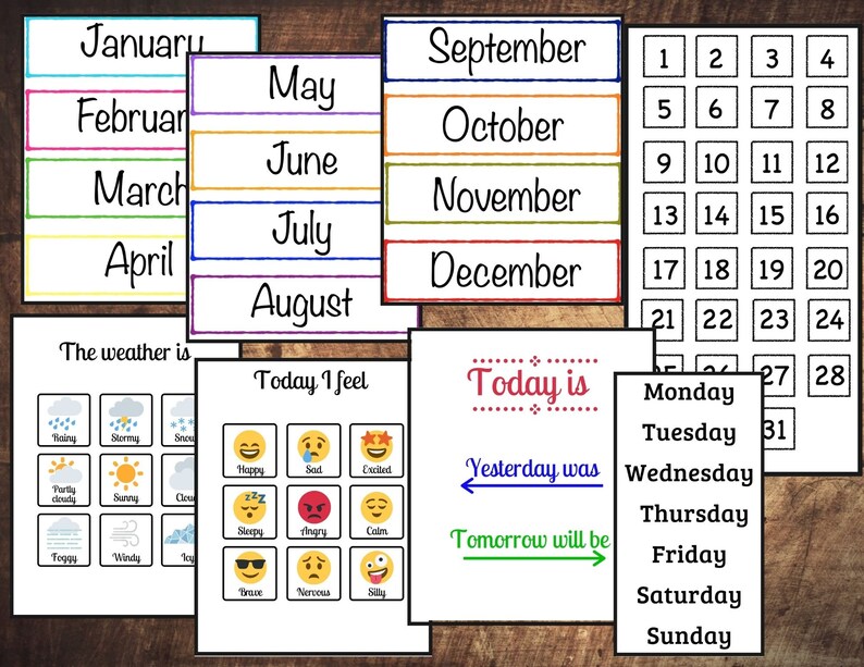 Printable Calendar Label Bundle Pack for Classroom or - Etsy