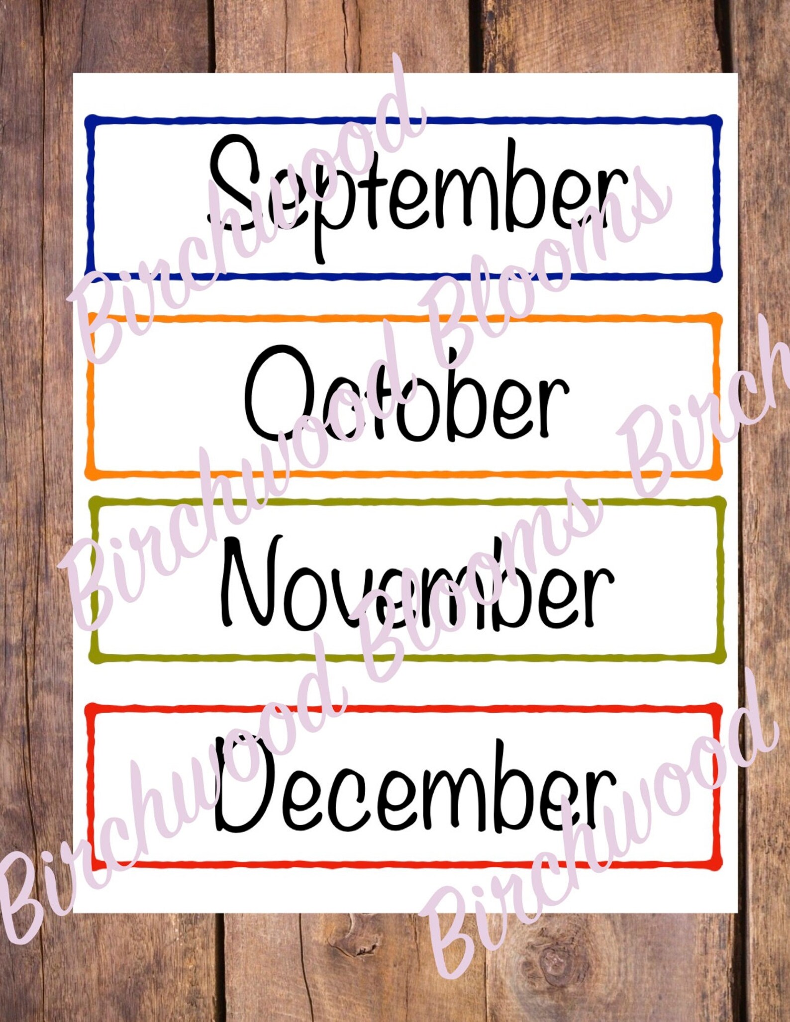 Printable Calendar Month Labels for Classroom or Homeschool - Etsy