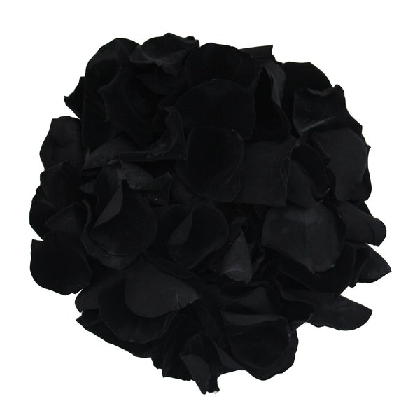 Black rose petals for wedding confetti / decoration. Preserved rose petals, biodegradable large