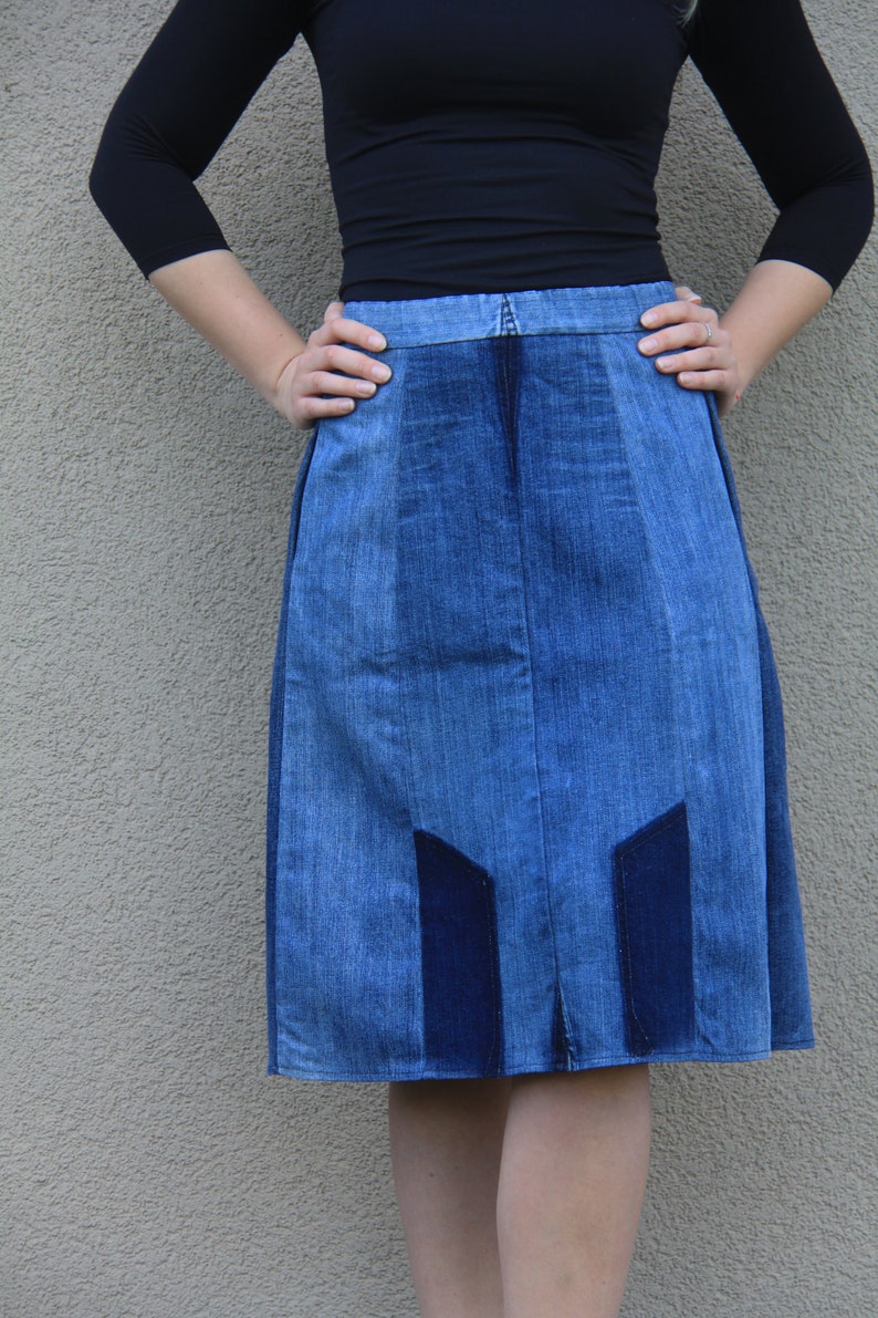 Blue Denim Skirt A Line Skirt Jeans Skirt Casual Fit Etsy