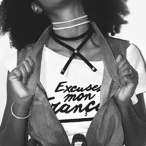 Blauwe denim ketting, Upcycled denim choker, Gerecyclede denim accessoires, Lange ketting, Street fashion, Remade jean choker, YoursAgainDenim