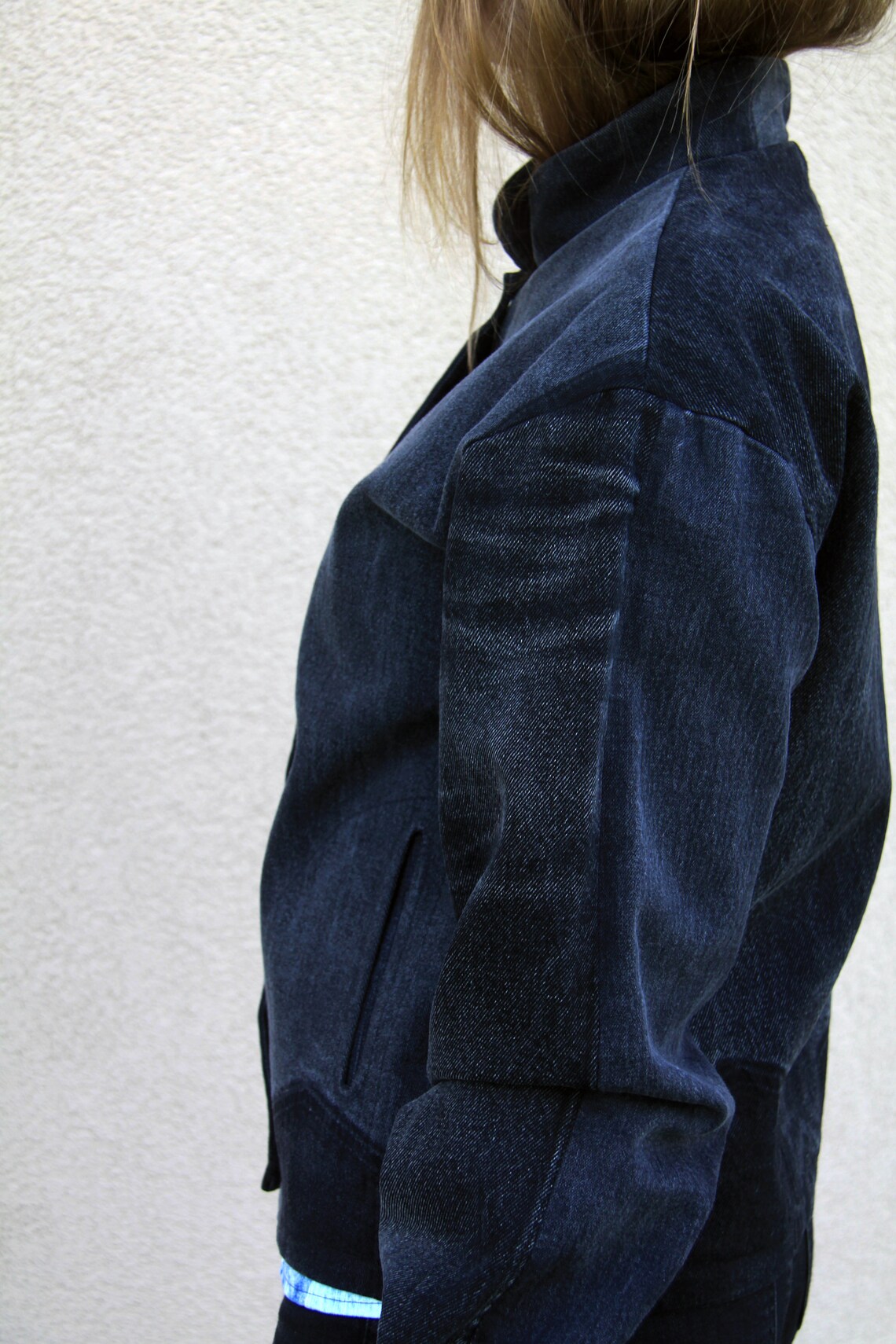 Black Bomber Jacket Denim Bomber Jacket Black Denim Etsy