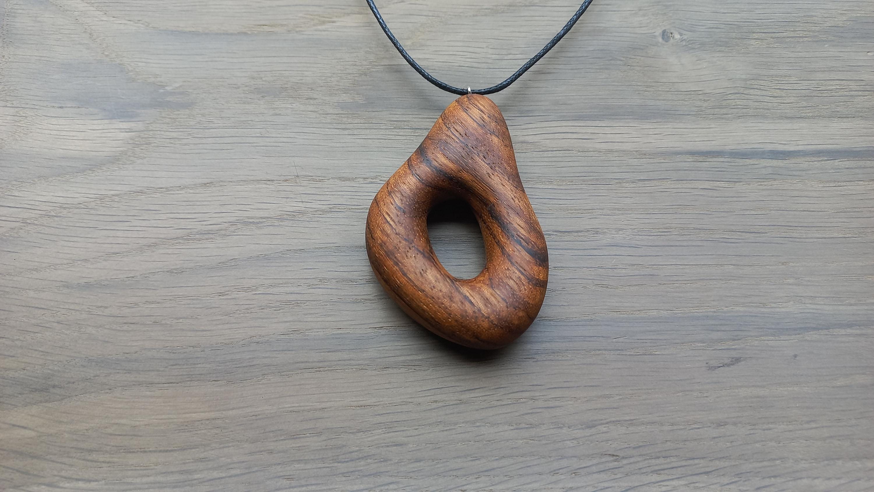 Hand Carved Zebrano Wood Pendant: Wabi Sabi Tribal Necklace - Etsy