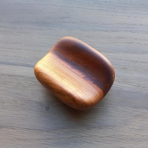 Hand Carved Apricot Wood Worry Stone: Pocket-Sized Stress Relief