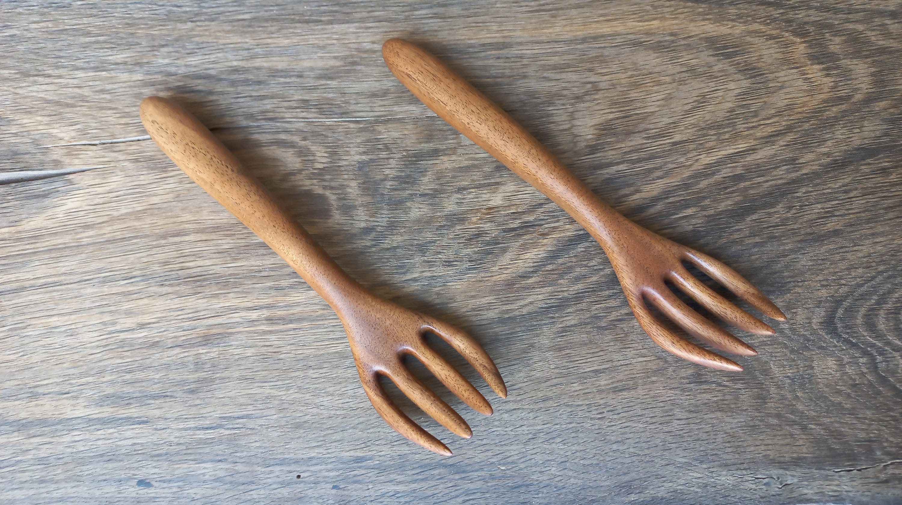 Hand Carved Fork Wooden Fork Walnut Fork Serving Wooden Etsy