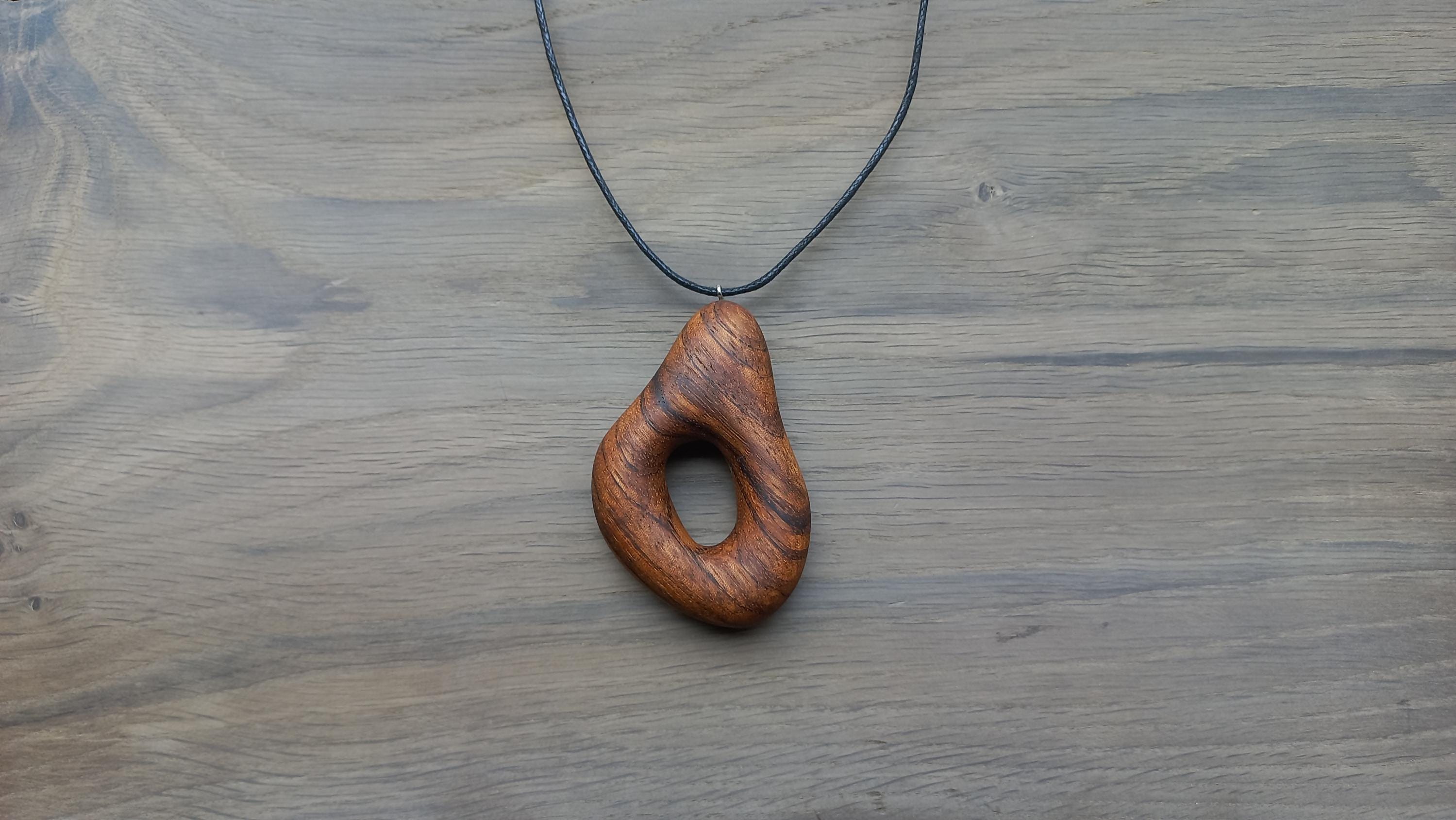 Hand Carved Zebrano Wood Pendant: Wabi Sabi Tribal Necklace - Etsy