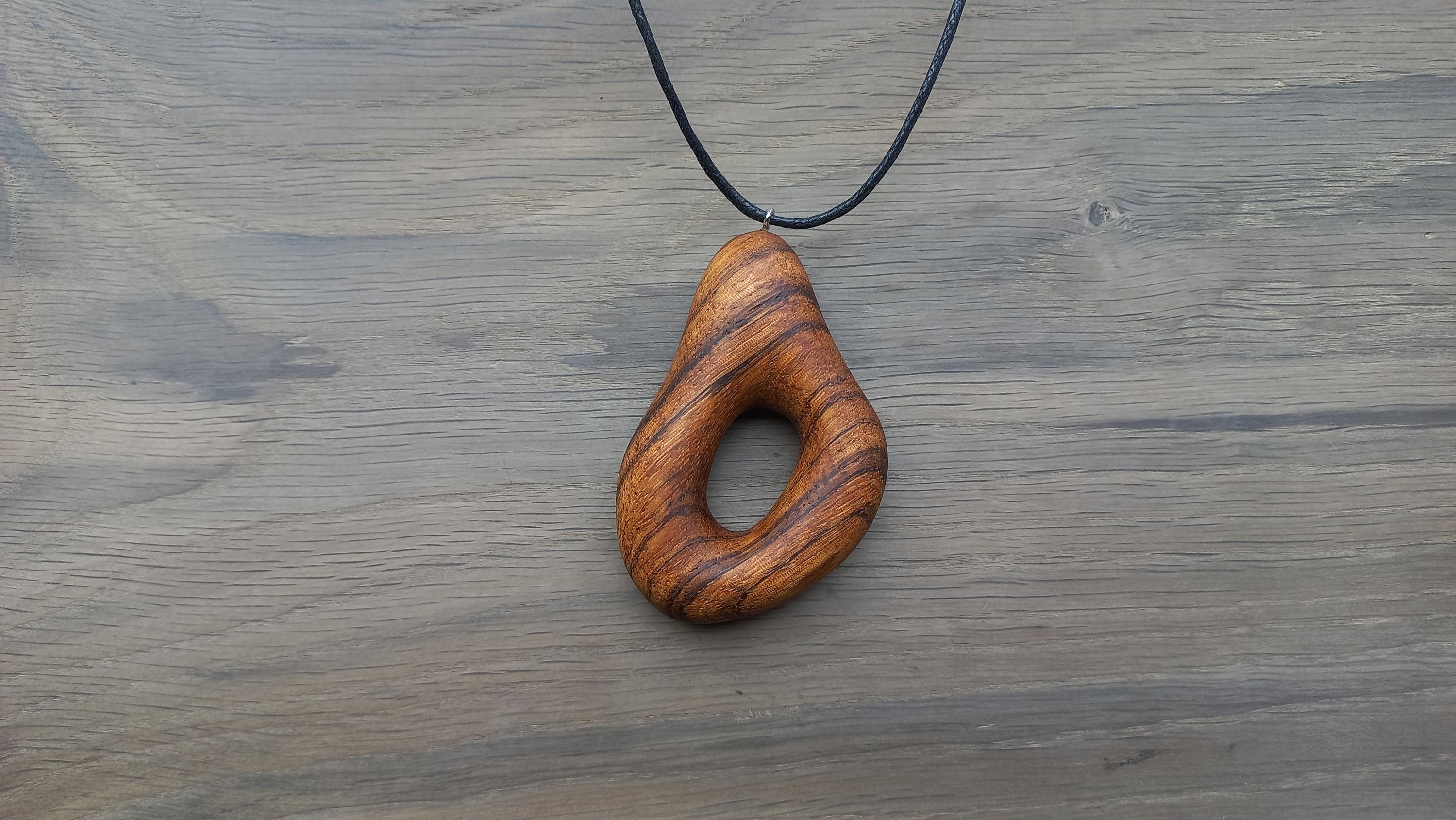 Hand Carved Zebrano Wood Pendant: Wabi Sabi Tribal Necklace - Etsy