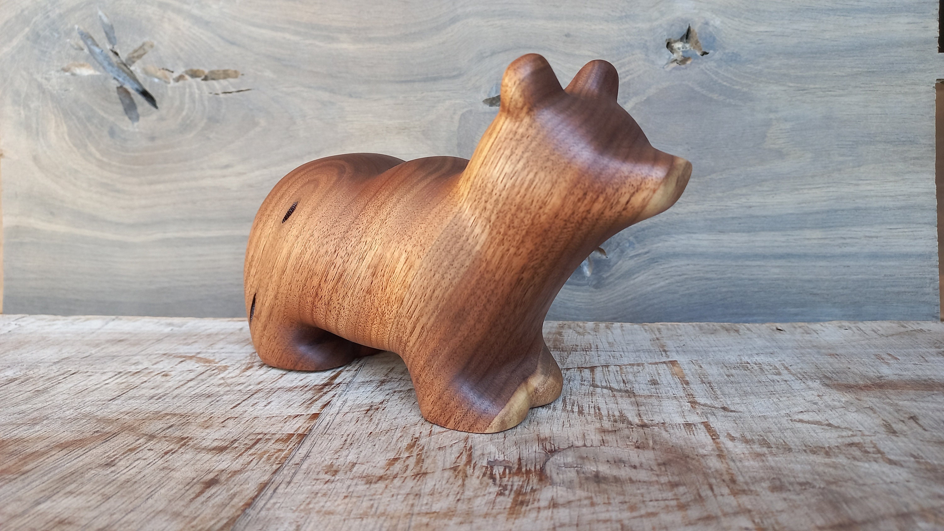 Hand Carved Figurine the Bear Imperfect Wooden - Etsy