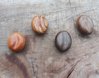Bog Oak Worry Wood "Coffee Bean" - Wood Worry Stone - Wooden Hand Massager - Palmstone Pebble - Anti Stress Calming Stone
