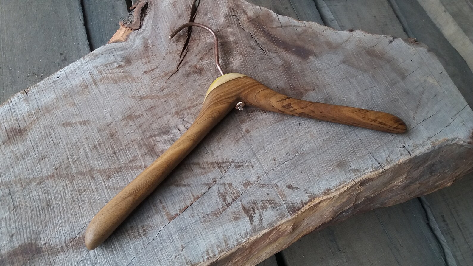 Hand Carved Walnut Hanger Rustic Coat Hanger Etsy