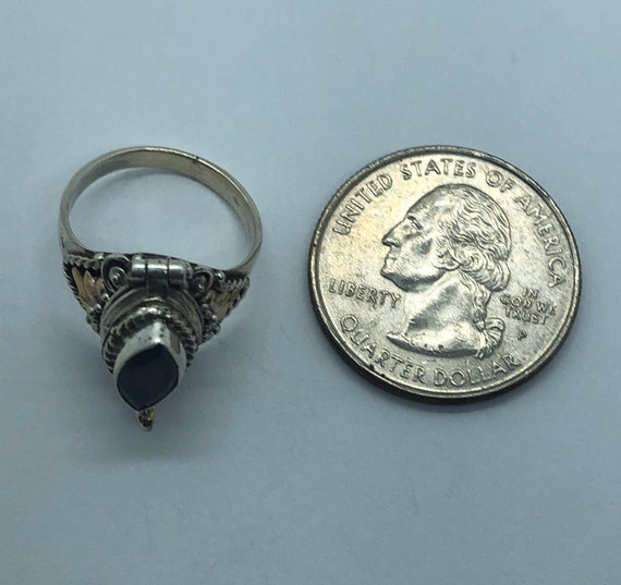 Poison Ring, Silver Garnet Poison Ring, Ring Size… - image 5