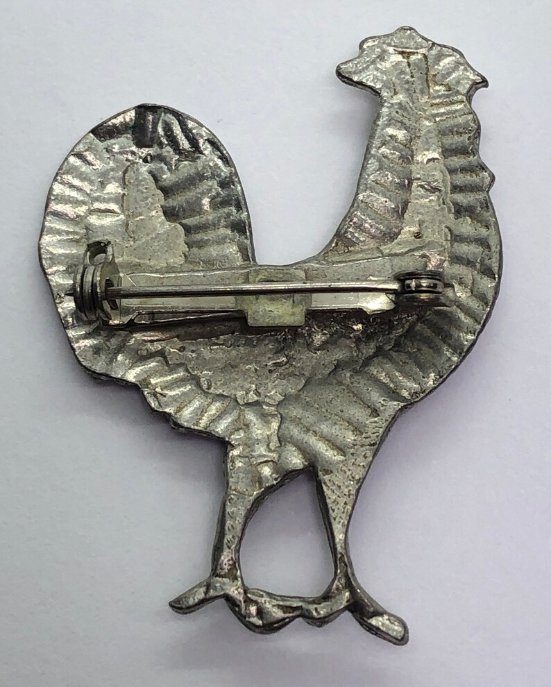 Costume Jewelry Beautiful Kitschy Rooster Brooch