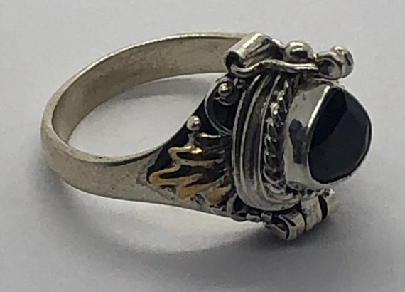 Poison Ring, Silver Garnet Poison Ring, Ring Size… - image 3