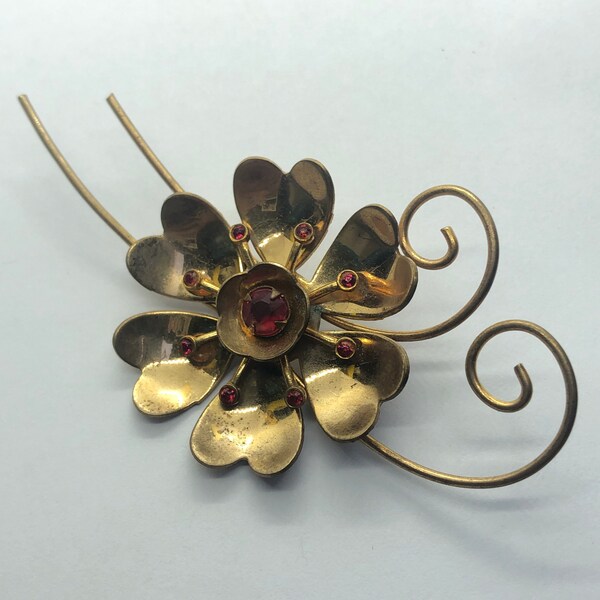 Vintage Art Deco Flower Brooch