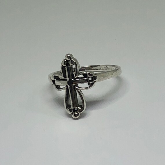 Silver Gothic Ring, Ring Size 2 - image 3