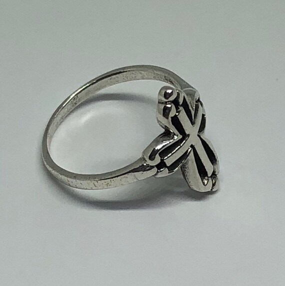 Silver Gothic Ring, Ring Size 2 - image 2