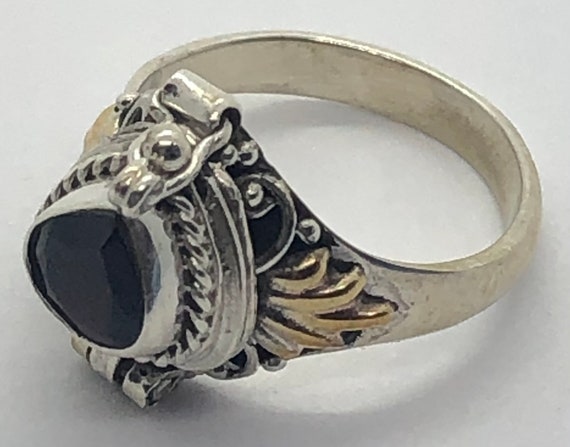 Poison Ring, Silver Garnet Poison Ring, Ring Size… - image 4
