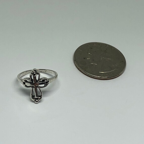 Silver Gothic Ring, Ring Size 2 - image 7