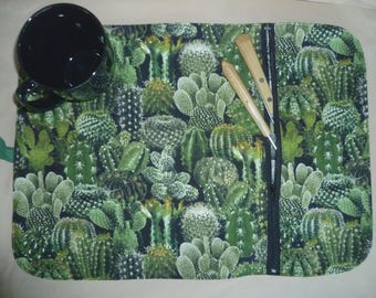 Lunch placemat - 'Cactus' or 'Desert' theme - rollable for lunchbox - for work or school - practical and fun gift - picnic ready