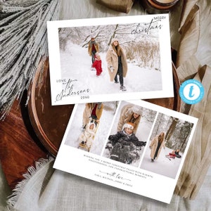 Fotokerstkaart, kerstkaart, Boho-vakantiekaart, minimalistische kerstkaart, kerstfotokaart, familiekaart, vrolijk kerstfeest