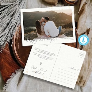 Cartolina fotografica moderna, biglietto di auguri natalizio minimalista, cartolina di auguri natalizi con foto, biglietto di auguri natalizi con foto, biglietto di auguri con foto di famiglia