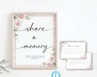 White Roses Funeral Invitation Template Memorial Service - Etsy
