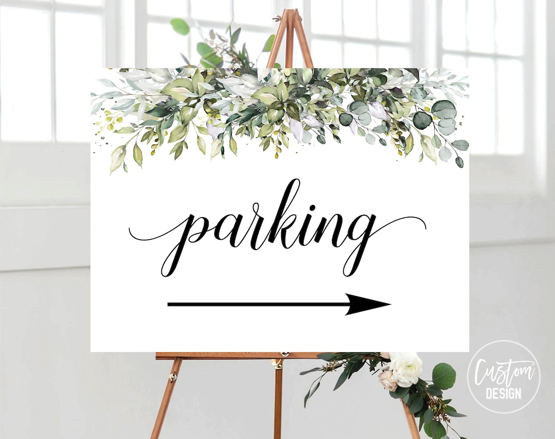 Custom Design, Wedding Parking Sign, Arrow Parking Sign, Wedding ...