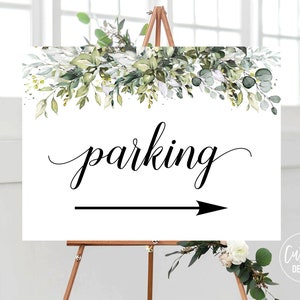 Custom design, Wedding Parking Sign, Arrow Parking Sign, Wedding Parking Signage, Modern Parking Sign With Arrow, Wedding Sign, HEB-22B