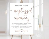 Minimalist Unplugged Ceremony Welcome Sign, Modern Wedding Poster (Digital Printable)