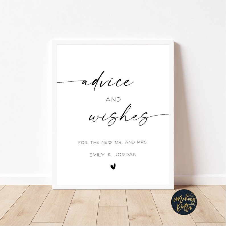 Advice and Wishes Sign Template Well Wishes Sign Printable - Etsy