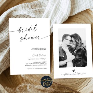 Minimalist Bridal Shower Invite, Modern Bridal Shower Invites, Boho Bridal, Couples Shower Invite, Editable Wedding Shower Invite, M1