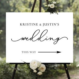 Custom design, Modern Wedding this way Sign, Direction Arrow Sign, Wedding direction sign, Parking Sign With Arrow, Minimalist Wedding Sign