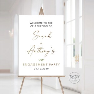 Custom design, Engagement Party Welcome Sign, Modern Engagement Party Sign, Minimalist Engaged Sign, He asked she said yes, we are engaged