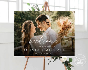 Photo Wedding Welcome Sign, Modern Decor (Digital Printable)