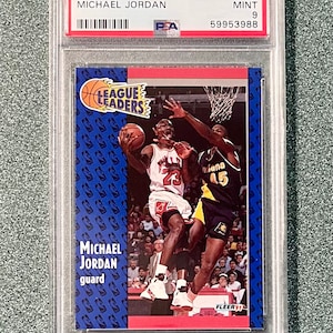 1991 Fleer Michael Jordan (League Leaders) # 220 PSA 9 Mint Chicago Bulls