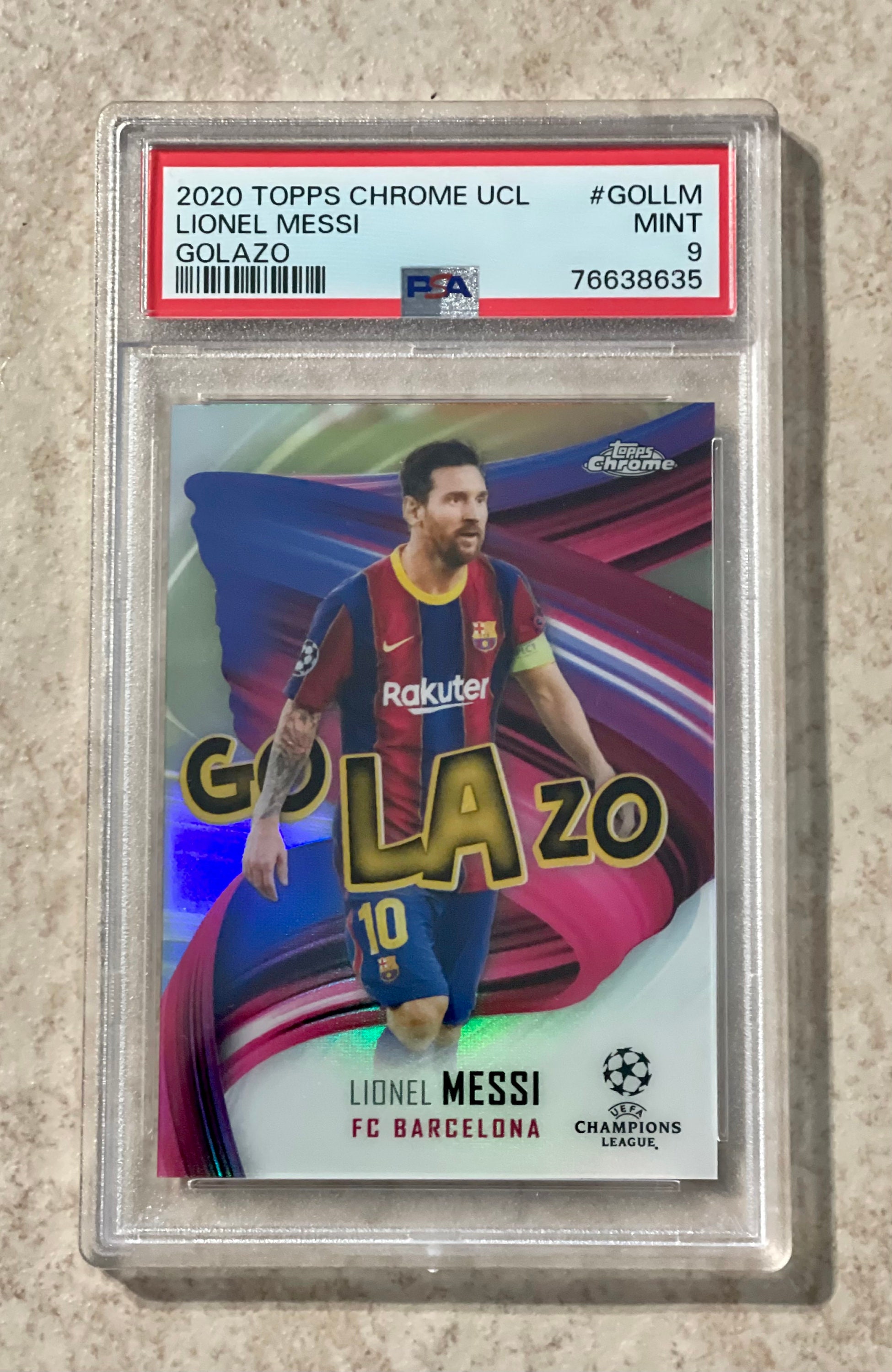 2020 Topps Chrome UCL Golazo Rifrattore Lionel Messi PSA Menta - Main Image
