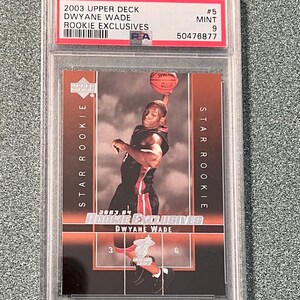 2003 Oberdeck Rookie Exclusives #5 Dwyane Wade Miami Heat PSA 9 Mint