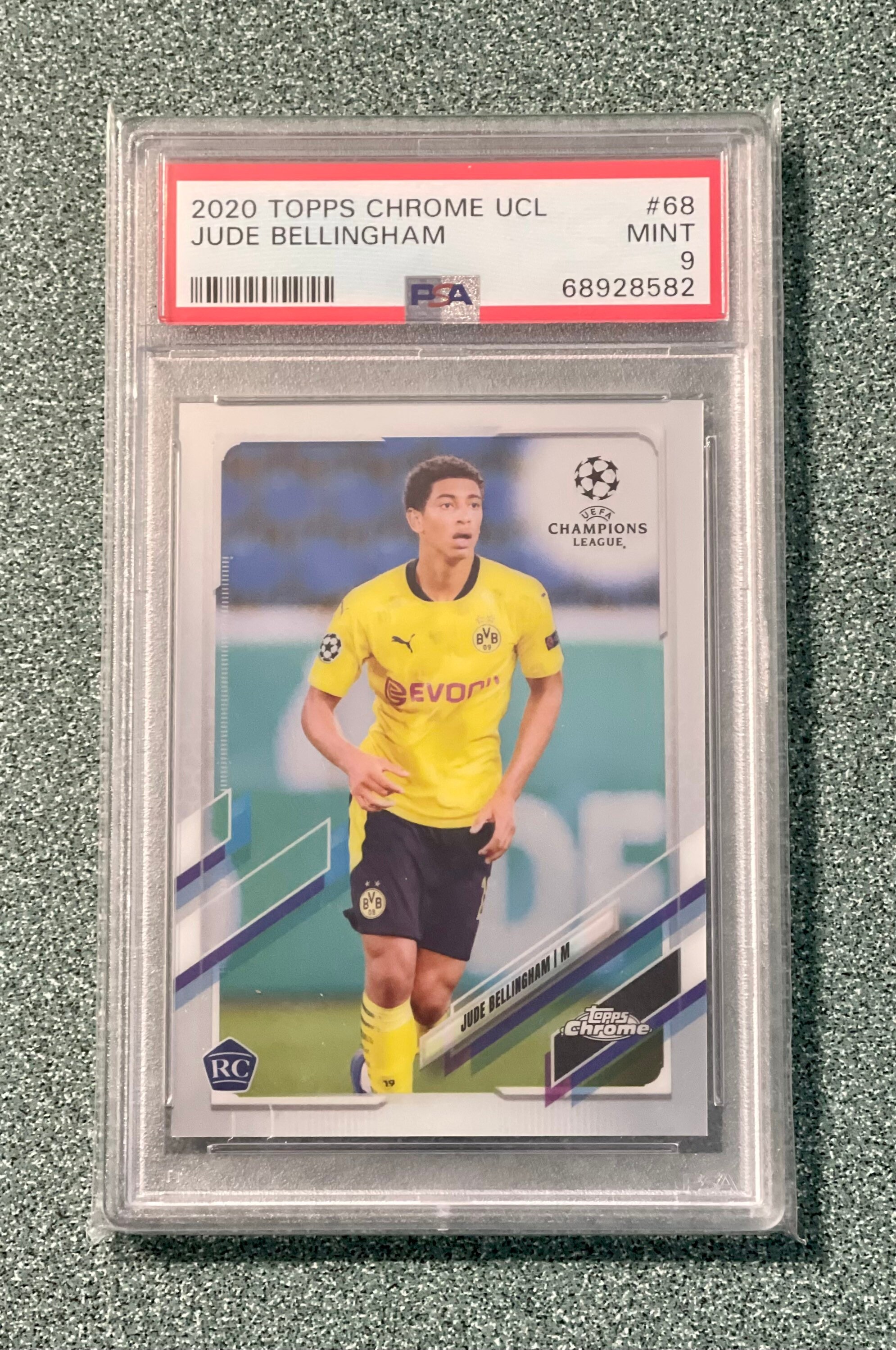 2020 Topps Chrome UCL Jude Bellingham RC PSA 9 Mint 68 Rookie 