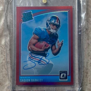 Saquon Barkley 2018 Panini Donruss Optic Auto Rot Holo #d/50