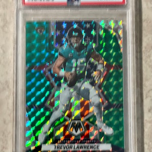 2021 Panini Mosaic Trevor Lawrence RC PSA 9 Mint National Pride Reactive Green