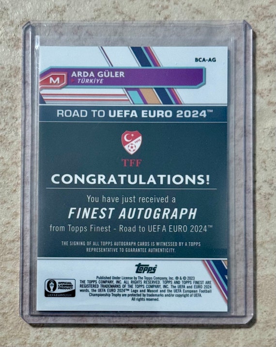 2023 Topps Finest EURO 2024 Arda Guler #BCA-AG Debut Auto 